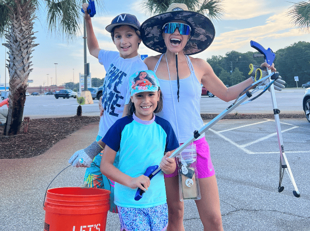 Volunteers at our beach clean up event for ocean conservation efforts