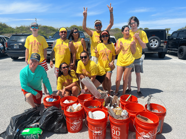 Volunteers at our beach clean up event