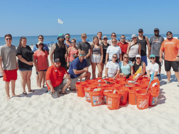 Volunteers at our beach clean up event